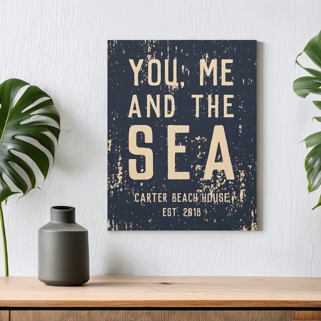 You, Me and the Sea | Custom Beach House Wood Wall Art (Creator Uploaded)