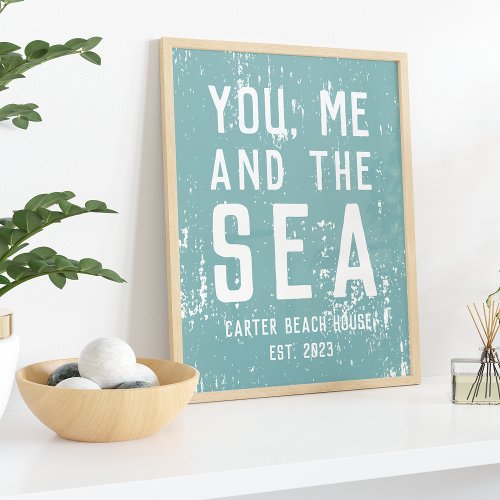 You Me and the Sea Personalized Beach House Print