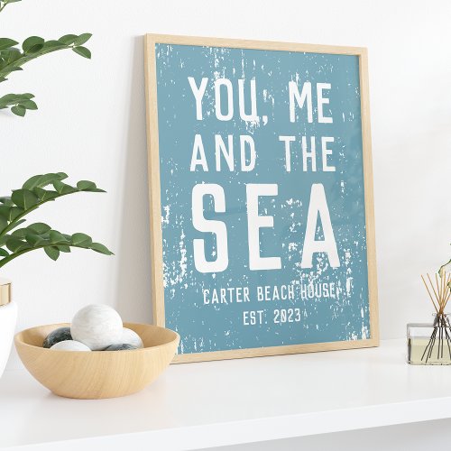 You Me and the Sea Personalized Beach House Print