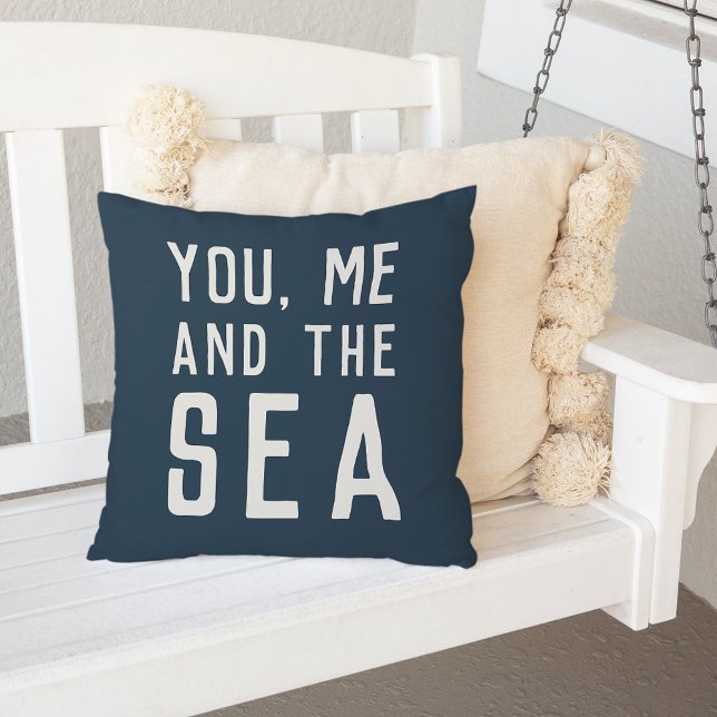 You, Me and the Sea Throw Pillow (Creator Uploaded)