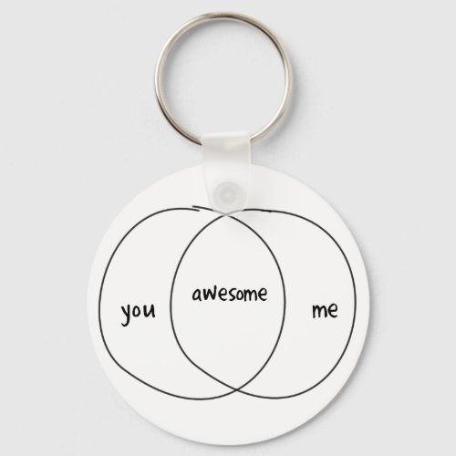 You Me Awesome Venn Diagram Keychain