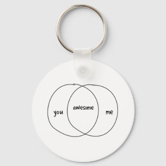 You Me Awesome Venn Diagram Keychain