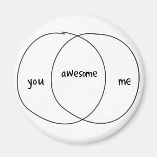 You Me Awesome Venn Diagram Magnet
