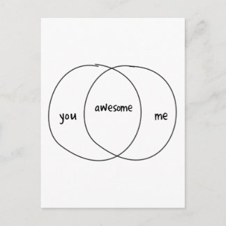 You Me Awesome Venn Diagram Postcard
