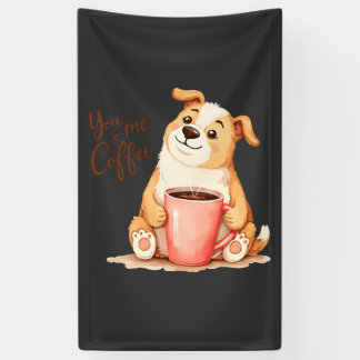 You & me Coffee - Cute Corgi & Cozy Brew Banner