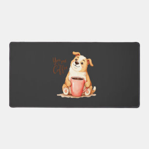You & me Coffee - Cute Corgi & Cozy Brew Desk Mat