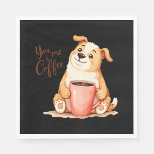 You & me Coffee - Cute Corgi & Cozy Brew Napkins