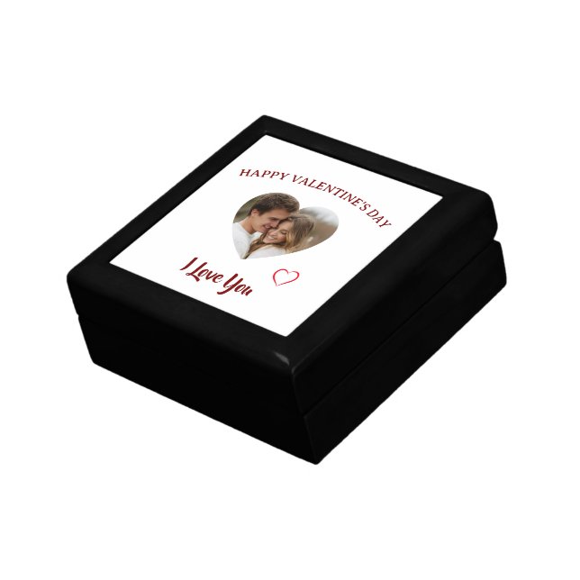 You & Me Custom Photo Valentine's Day Jewelry Box (Side)