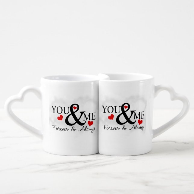 You & Me Forever and Always Coffee Mug Set (Front Nesting)