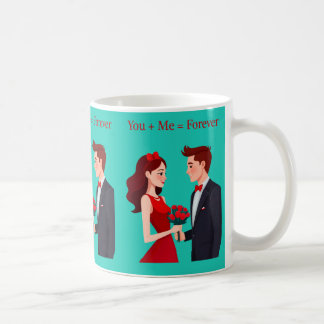You + Me = Forever Romantic Couple Mug