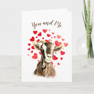 You & Me Goat Together Funny Valentine Romantic Holiday Card