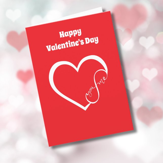 You Me Infinity Heart Photo Simple Valentine's Day Holiday Card (Creator Uploaded)