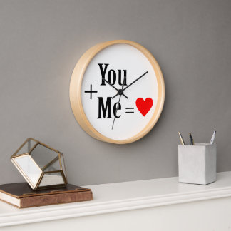 You + Me = Love Mug Clock