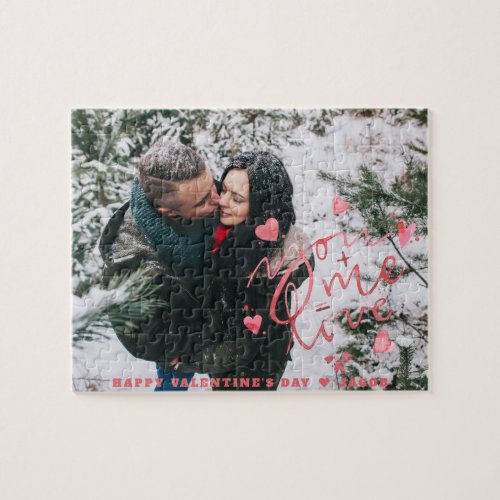 You  Me  Love  Valentine Typography Photo Jigsaw Puzzle