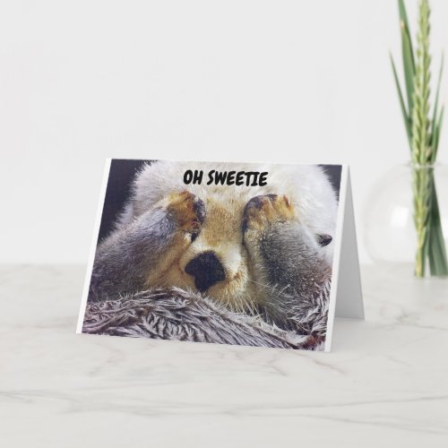 YOU  ME MISTLETOE SEE WHAT HAPPENS SILLY OTTER HOLIDAY CARD