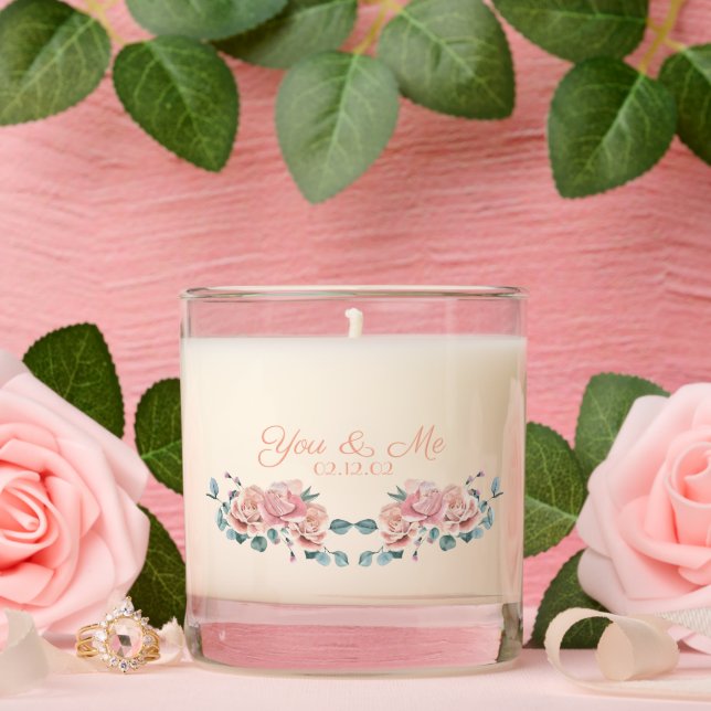 You & Me personalized name and date candle jar (Wedding)