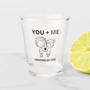 You + Me  Personalized Shot Glass
