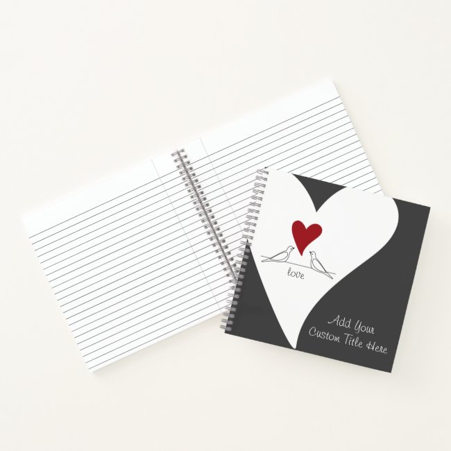 You + Me Red Heart Love Birds Rustic Modern