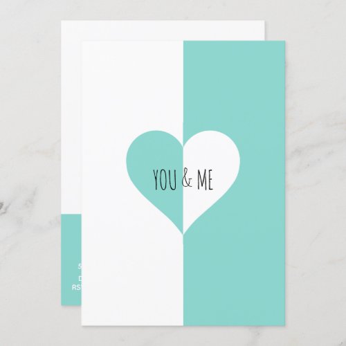 You  Me Suite Teal Blue Rehearsal Invitation