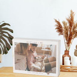 You + Me &amp; The Dog | Personalized Couples Photo Wooden Box Sign