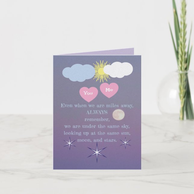 You, Me Under Same Sky, Moon, Sun, Stars Card (Front)
