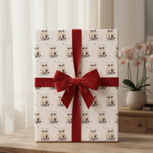 You & Me Valentine's Day Cat Wrapping Paper