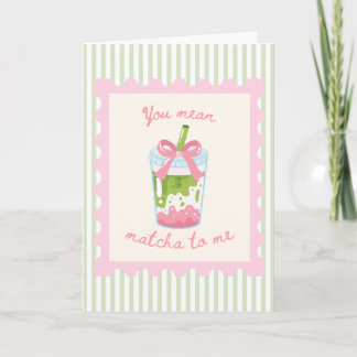 You Mean Matcha To Me Card - Pink and Green