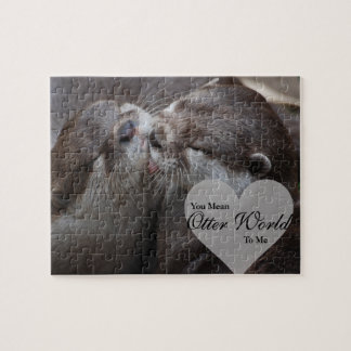 You Mean Otter World To Me Otters Love Kissing Jigsaw Puzzle