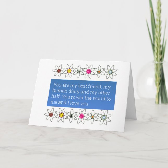 **YOU MEAN THE WORLD TO ME** TWIN'S BIRTHDAY CARD (Front)