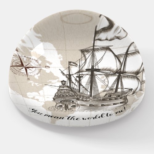 You Mean the World to Me Vintage Nautical Paperweight