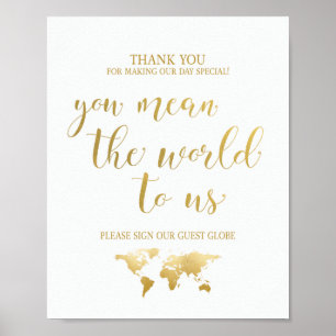 You Mean the World to Us Globe Guest Book Sign