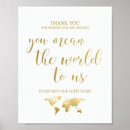 You Mean the World to Us  Globe Guest Book Sign