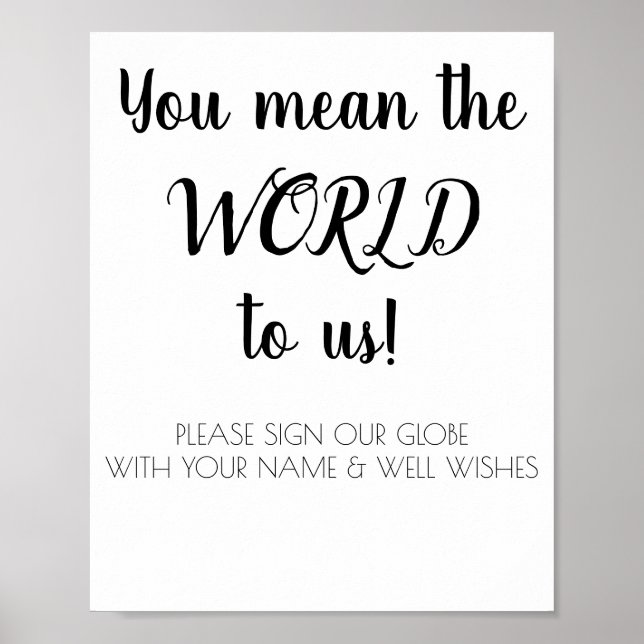 You mean the world to us. Guest Globe sign in. (Front)