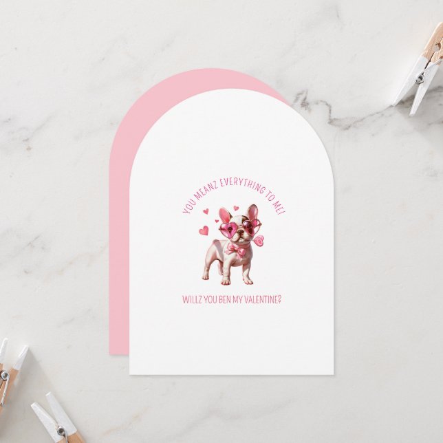 You meanz everything to me, be my Valentine Invitation (Front/Back In Situ)