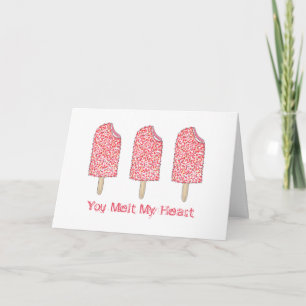 You Melt My Heart Pink Popsicle Valentine's Card