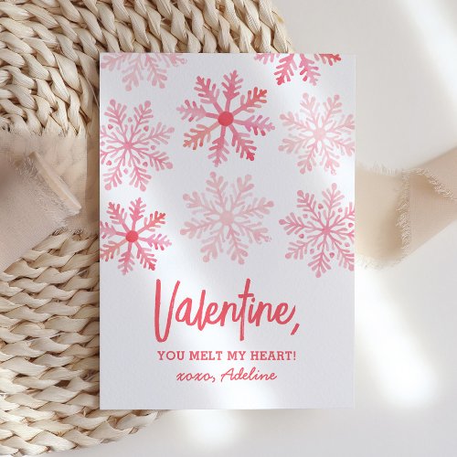 You Melt My Heart Snowflake Kids Valentines Day Note Card