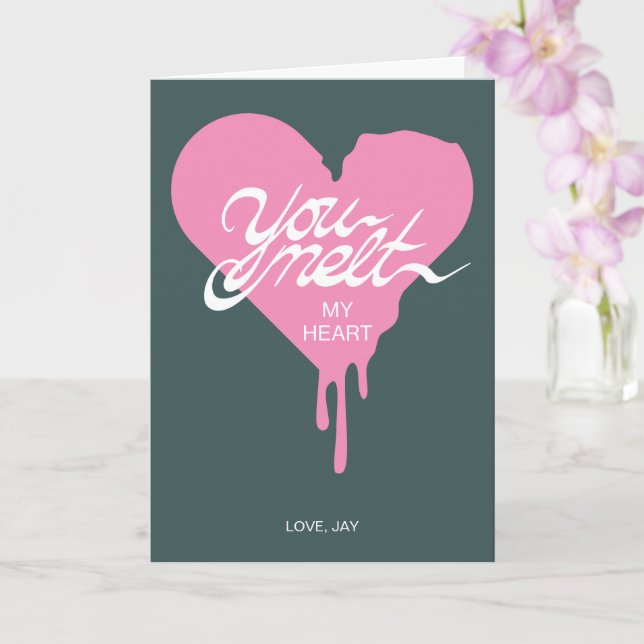 You Melt My Heart Valentine's Day Card (PINK) (Orchid)