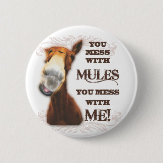 YOU MESS WITH MULES YOU MESS WITH ME BUTTON