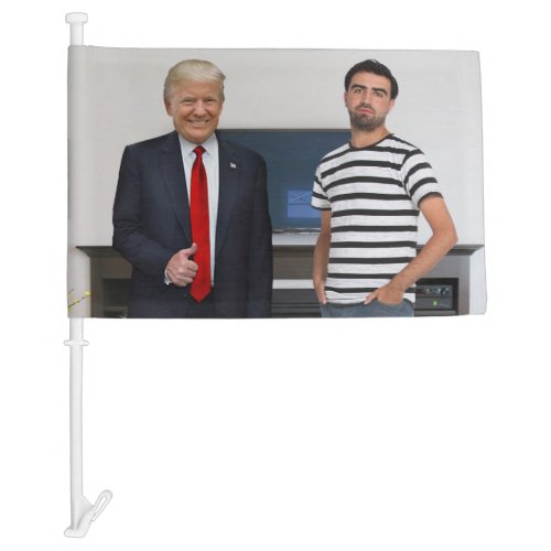 You Met President Donald Trump  Add Your Photo Car Flag