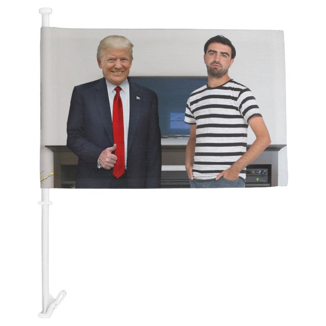 You Met President Donald Trump | Add Your Photo Car Flag (Front)