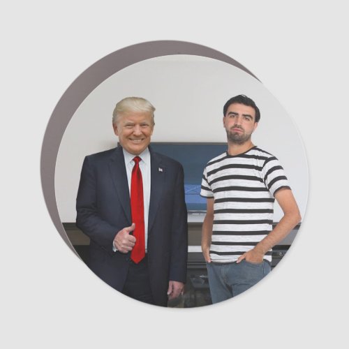 You Met President Donald Trump  Add Your Photo Car Magnet