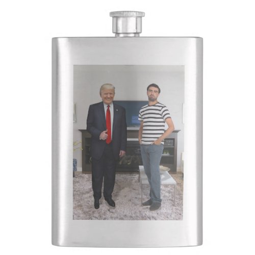 You Met President Donald Trump  Add Your Photo Flask