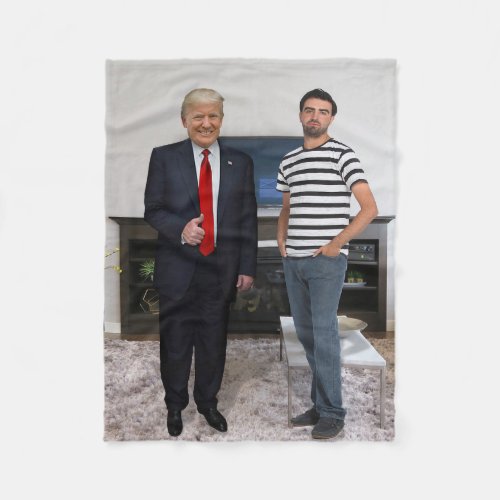 You Met President Donald Trump  Add Your Photo Fleece Blanket