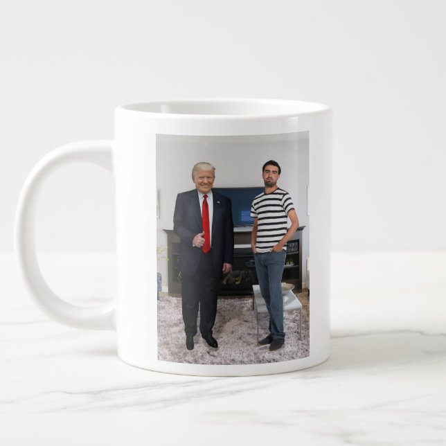 You Met President Donald Trump | Add Your Photo Giant Coffee Mug (Left)