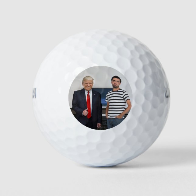 You Met President Donald Trump | Add Your Photo Golf Balls (Front)