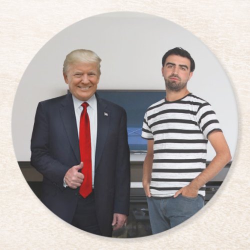 You Met President Donald Trump  Add Your Photo Round Paper Coaster