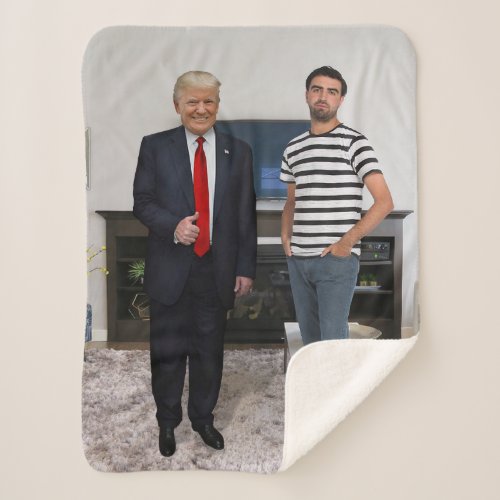 You Met President Donald Trump  Add Your Photo Sherpa Blanket