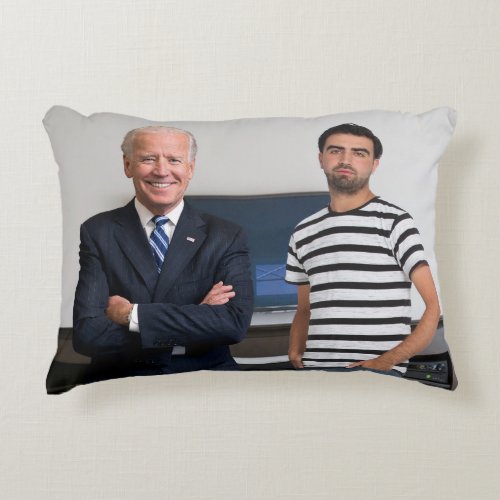 You Met President Joe Biden  Add Your Photo Accent Pillow