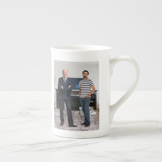 You Met President Joe Biden | Add Your Photo Bone China Mug (Right)