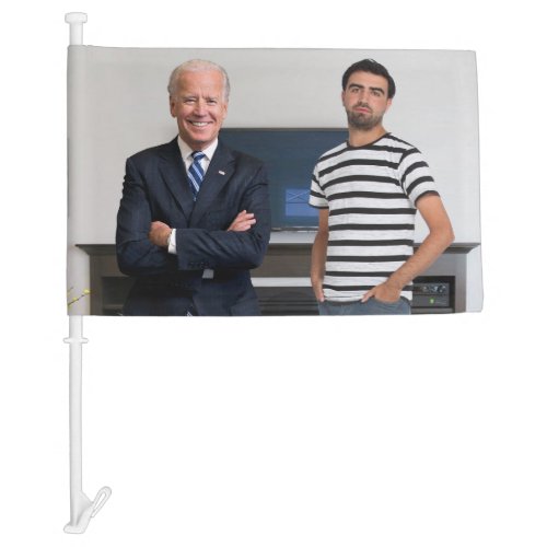 You Met President Joe Biden  Add Your Photo Car Flag